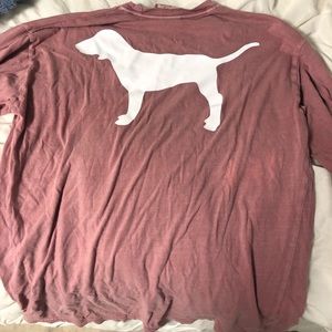 Pink Long Sleeve Pocket T-Shirt